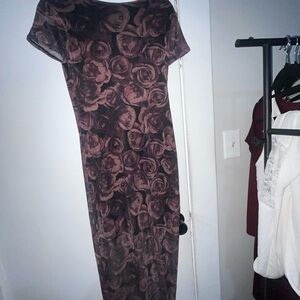 No Boundaries Burgundy Rose Maxi Dress